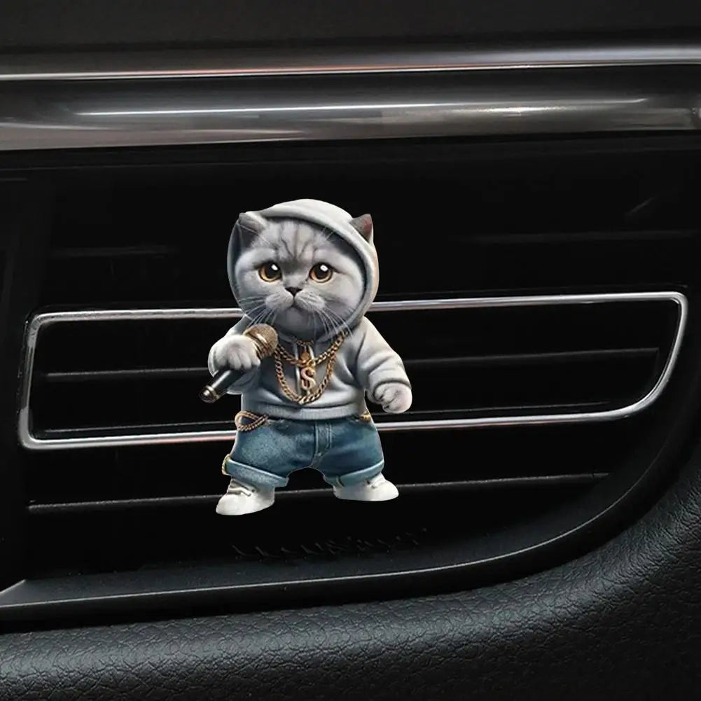 Clips de Perfume para salida de coche, ambientador de aire acondicionado, aromaterapia, lindo gato/perro, accesorios de decoración Interior, herramientas