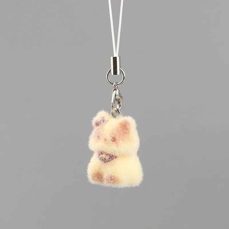 Lindo colgante de perro de resina de peluche 3D, Mini muñeca, colgante para teléfono móvil, decoración de llaves DIY, pequeño adorno artesanal