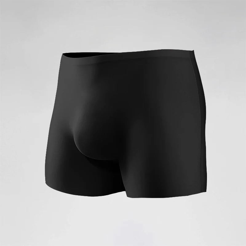 Ropa interior para hombre, Boxers de seda helada con estampado 3D, Boxers finos sin costuras, pantalones cortos deportivos alargados de verano para la cabeza