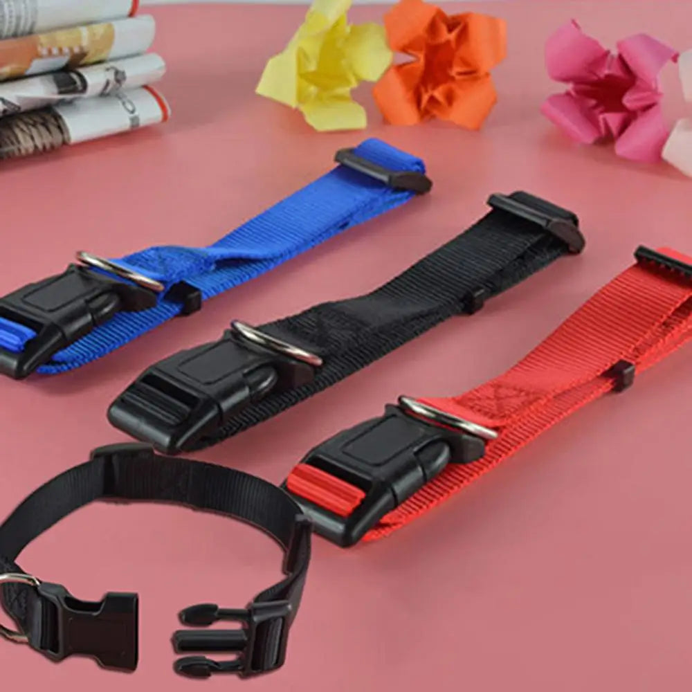 Collar ajustable de nailon de seguridad para perros, cachorros, gatos y mascotas, hebilla de liberación rápida separable, suministros para perros