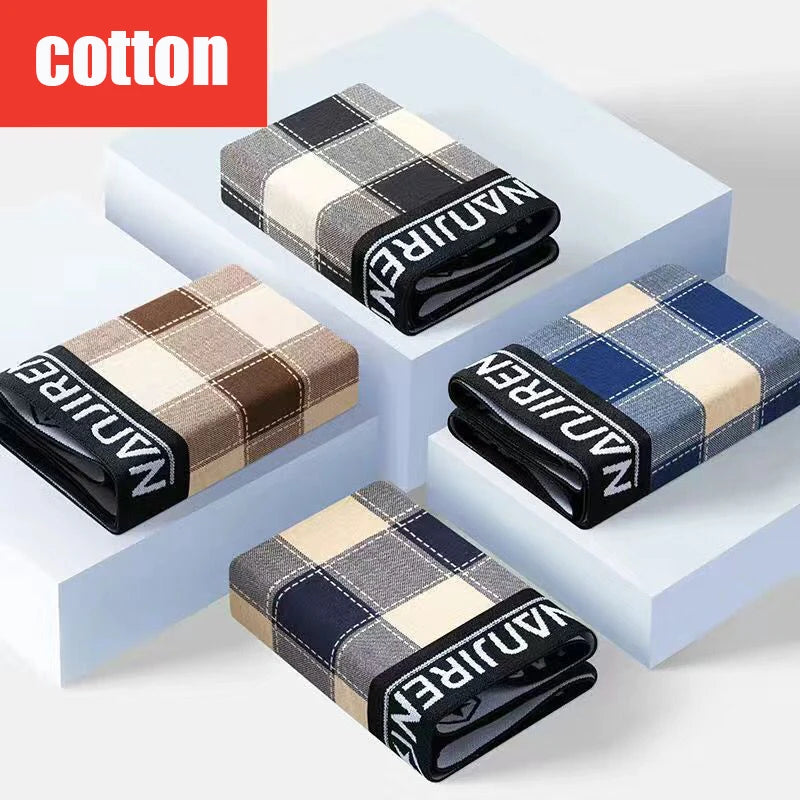 Calzoncillos de algodón para hombre, ropa interior Sexy, transpirable, de marca, 4 piezas