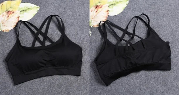 Ropa Interior Deportiva para Mujer, Top Corto sin Costuras para Yoga y Fitness, con Tirantes Anchos con Letras, Cómodo para Entrenamiento, sin Varillas