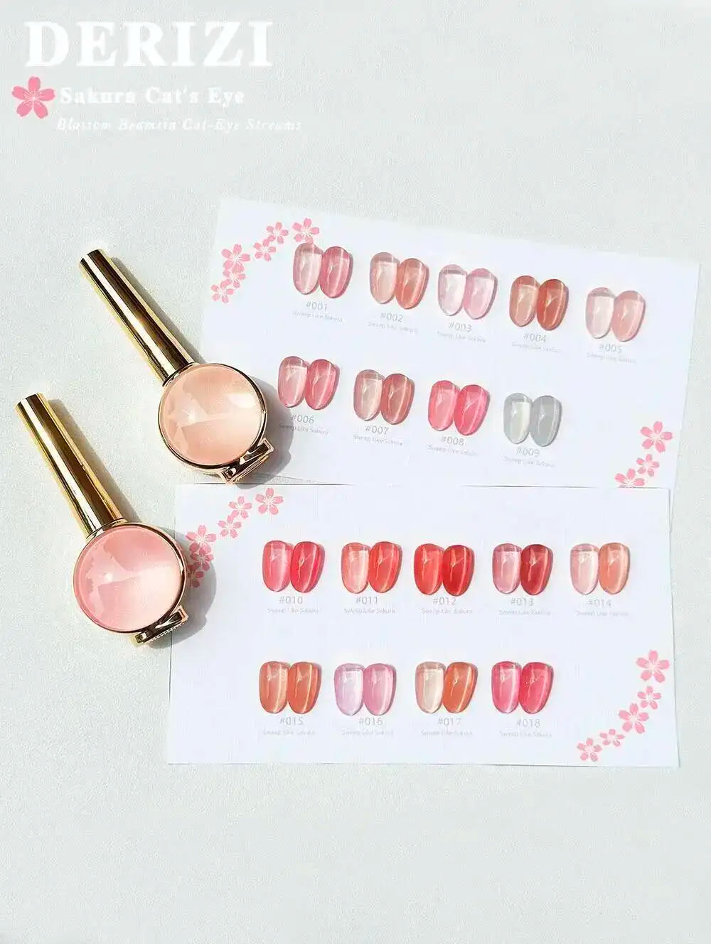 Juego de esmaltes de uñas en Gel de ojo de gato de cristal Sakura rosa, barniz de Gel LED UV magnético brillante semipermanente con tarjeta de Color