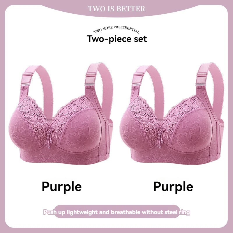 Sujetadores de encaje para mujer, Bralette con perspectiva ultrafina, sujetador con escote en V profundo, lencería Sexy, Tops de talla grande, ropa interior para mamá, sujetador activo