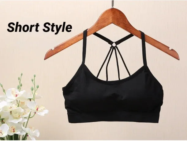 Ropa Interior Deportiva para Mujer, Top Corto sin Costuras para Yoga y Fitness, con Tirantes Anchos con Letras, Cómodo para Entrenamiento, sin Varillas
