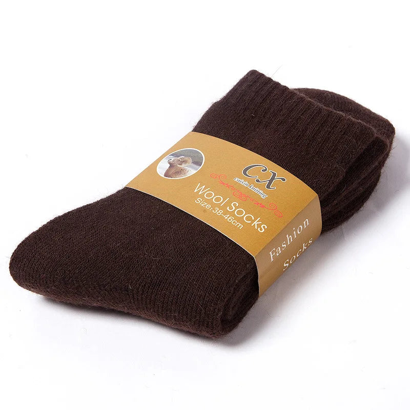 2025 nuevos calcetines cálidos súper gruesos de invierno, calcetines de lana para hombres y mujeres, calcetines sólidos, calcetines de lana Merino contra la nieve fría, calcetines Terry