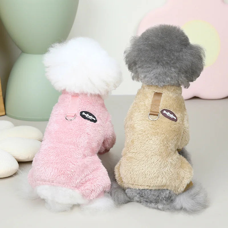 Mono térmico de lana para perros, pijamas cálidos para cachorros y gatitos, ropa de dormir para Chihuahua, caniche, mascotas pequeñas, ropa suave y cómoda para mascotas