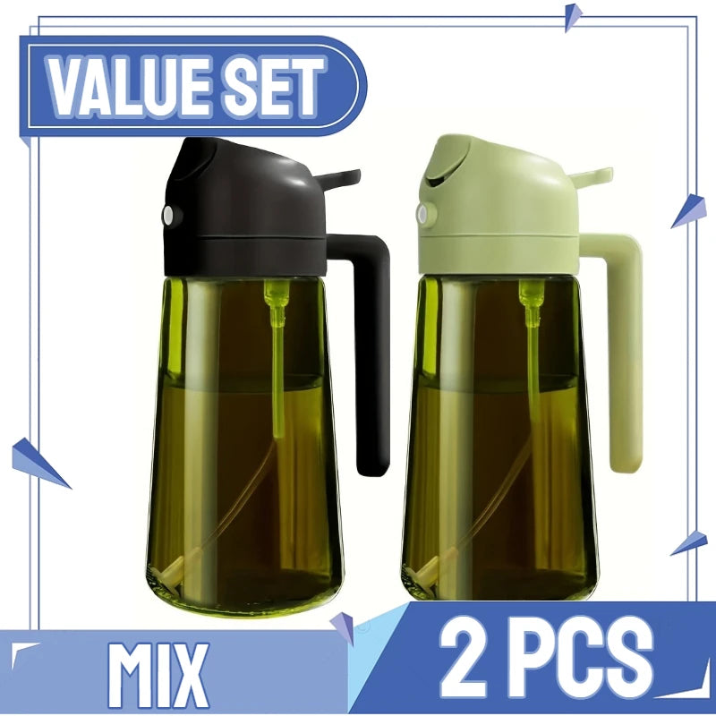 Dispensador de aceite en aerosol 2 en 1 para cocina, pulverizador de aceite o solo cepillo pulverizador para freír al aire, ensaladas, asar, cocinar en la cocina