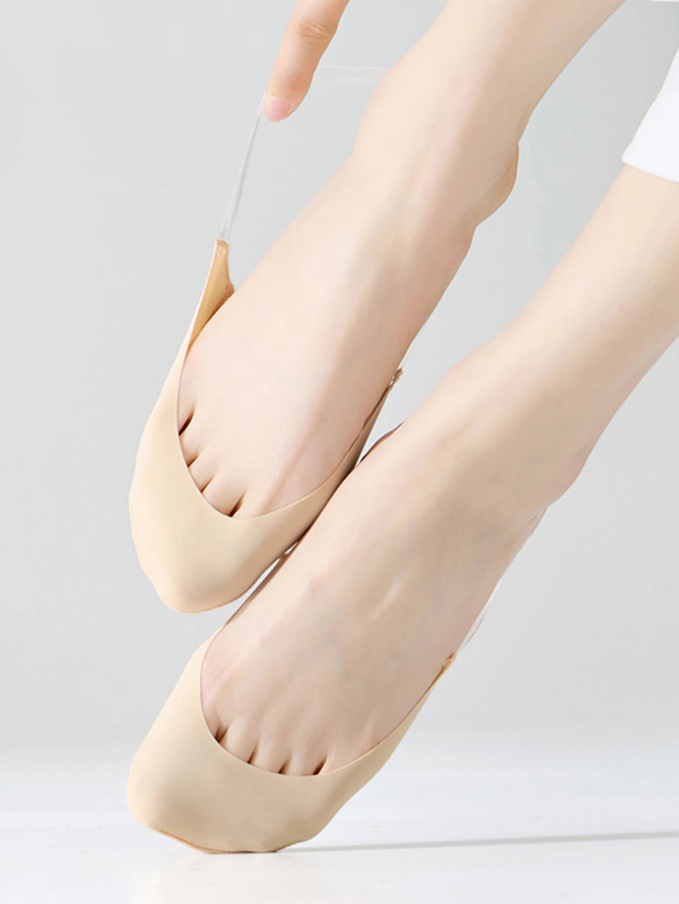 1/5 Pares de Calcetines Invisibles para Mujer, Transpirables, Antideslizantes, para Zapatos de Tacón Alto, de Seda Fría, Finos, Tipo Media Palma