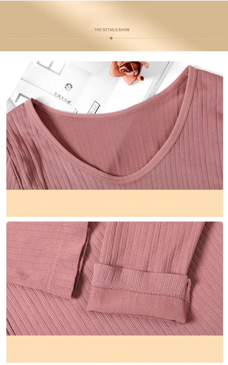 1 Juego de ropa interior térmica cálida, ropa íntima sexi para mujer, Calzoncillos largos con forma de mujer, ropa moldeadora térmica de cuello medio para mujer