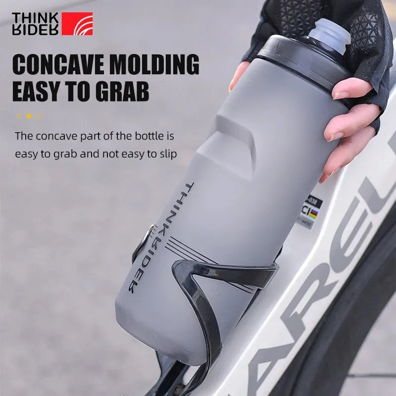 ThinkRider-botella de agua para bicicleta de montaña y carretera, botella de plástico portátil de gran capacidad para deportes al aire libre, 620ml/750ml