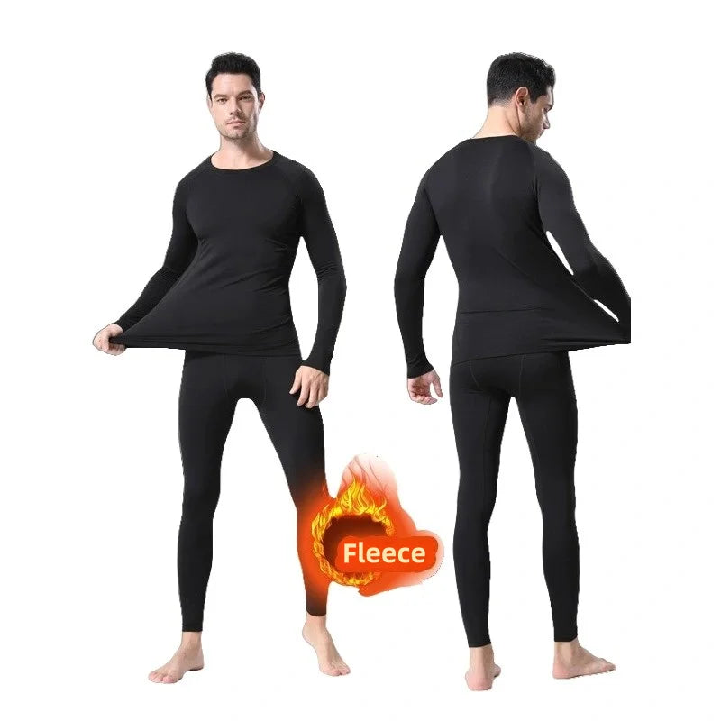 Camisetas interiores para hombre, ropa interior térmica de invierno para hombre, forro polar fino, compresión elástica, Fitness para deportes de invierno, ropa de primera capa