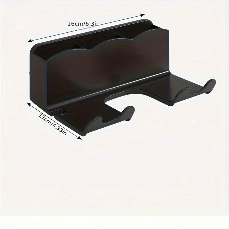 Estante de almacenamiento para secador de pelo, soporte montado en la pared para baño no perforado, almacenamiento de conductos de aire para baño, 1 ud.