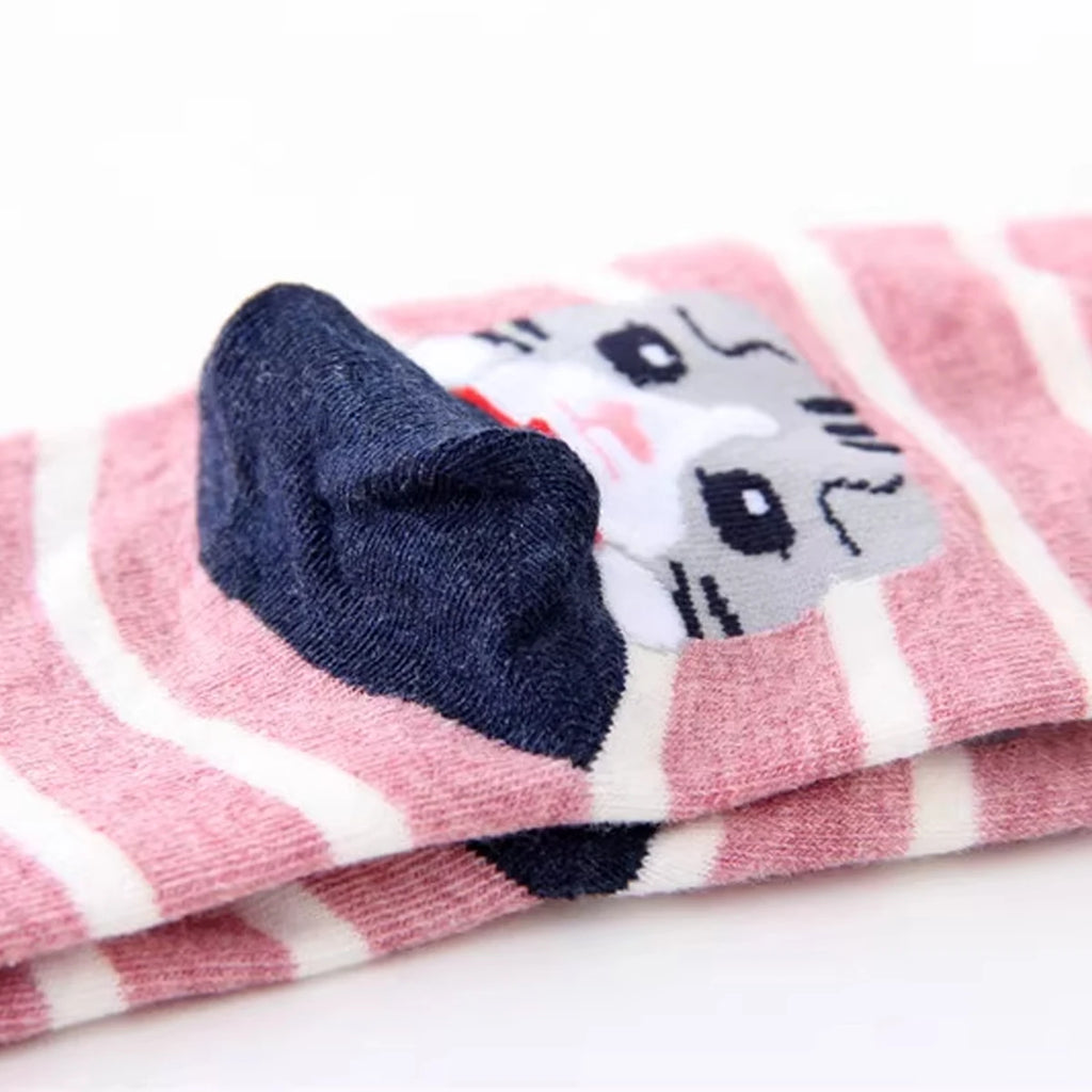5 pares de calcetines de mujer con estampado de gato, lindos, únicos, divertidos, cómodos, que absorben la humedad