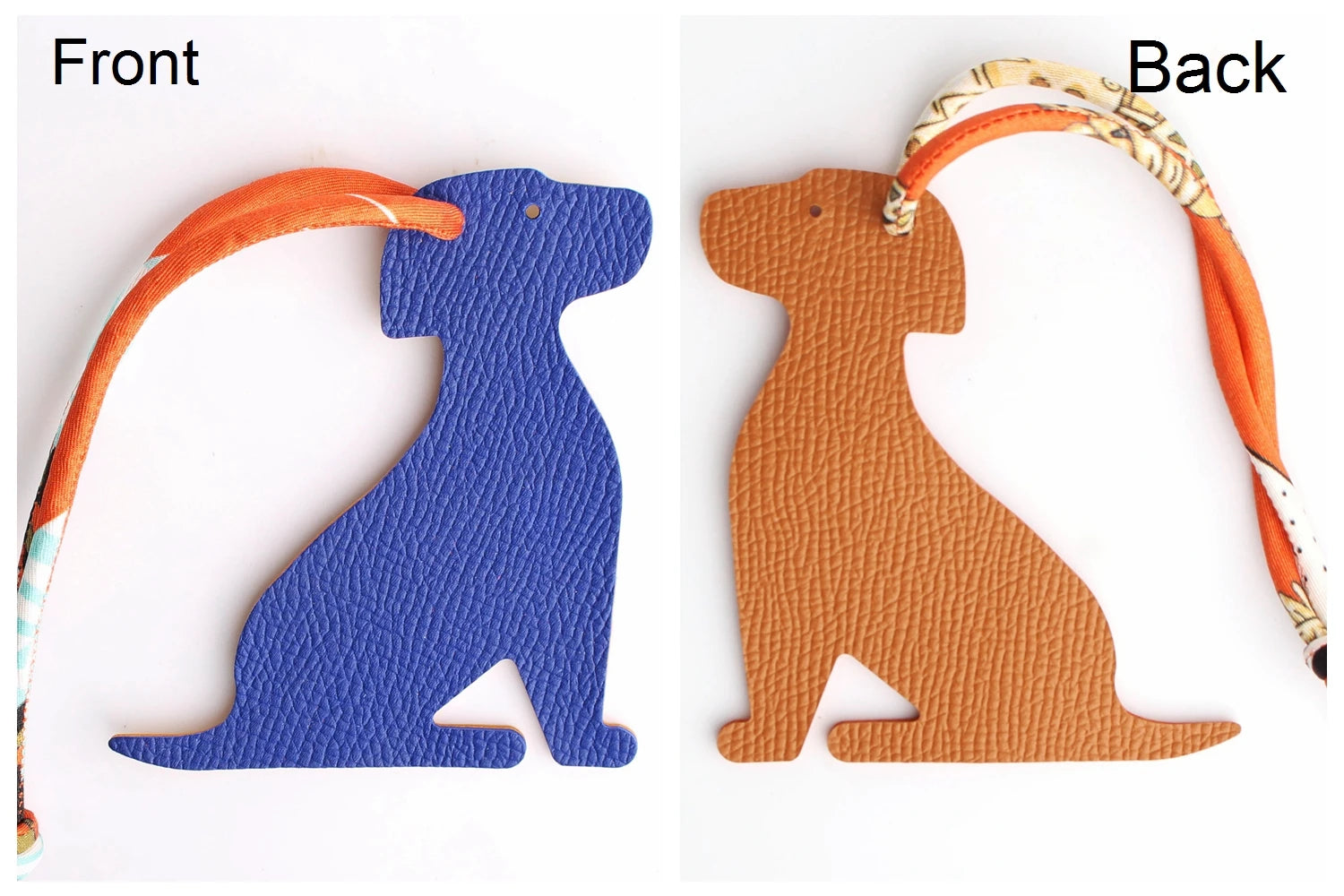Llavero con doble cara de piel auténtica de grano completo de cocodrilo, gato de la suerte, cachorro, perro, caballo, mochila, colgante, Animal, bolso de mujer