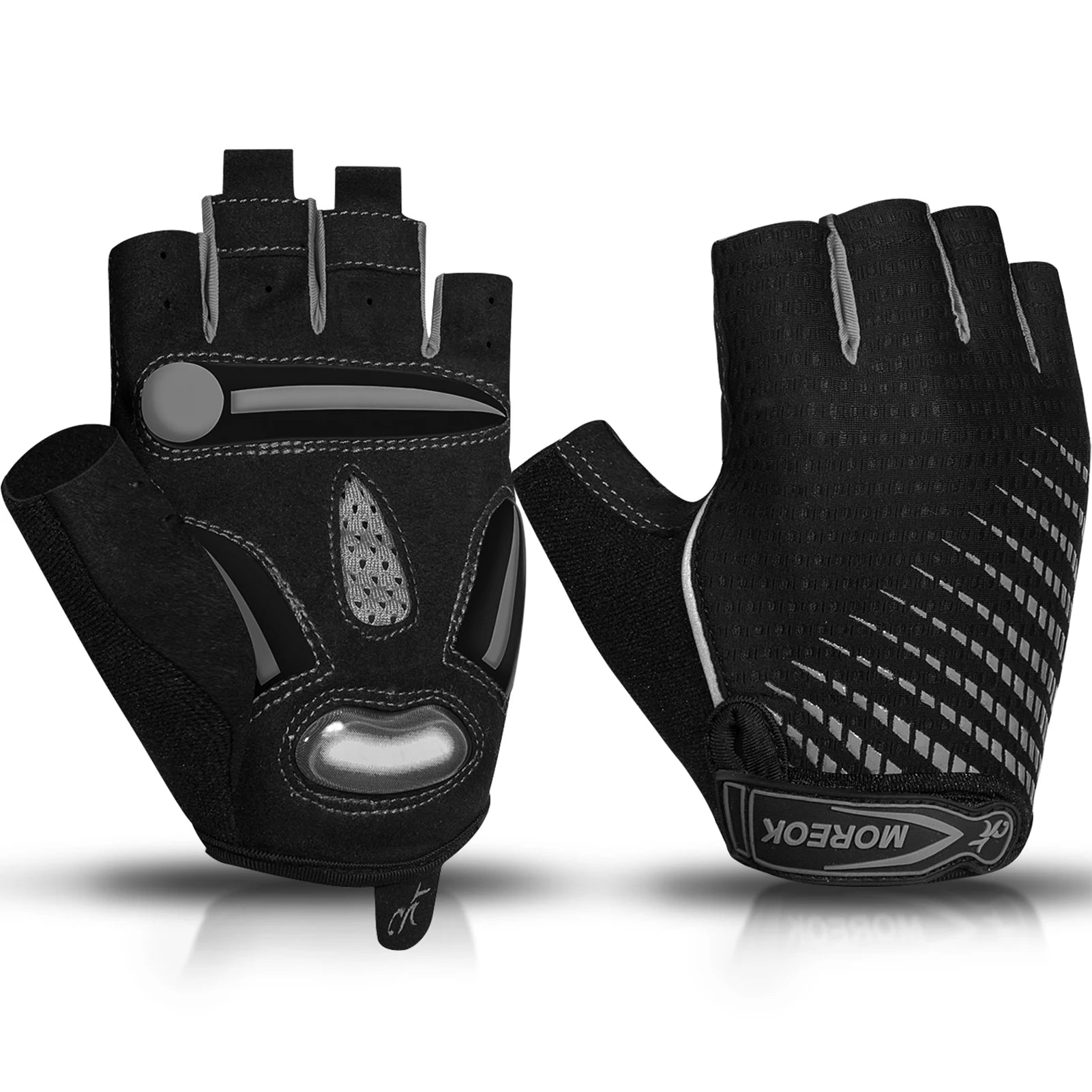 MOREOK Guantes de ciclismo, guantes de bicicleta transpirables, almohadillas de gel de 5 mm, guantes antideslizantes para bicicleta de montaña, guantes de ciclismo de carretera MTB para hombres y mujeres