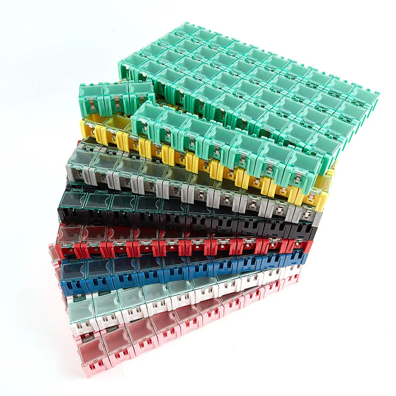 50 unids/set SMD SMT contenedor de componentes electrónicos Mini kit de cajas de almacenamiento