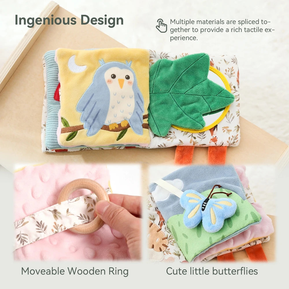 Juguete Montessori para bebé, caja de pañuelos mágicos de algodón, juego de mesa ocupado para ejercicio de los dedos, juguete educativo, juego de sonajero suave, libro de tela, regalo