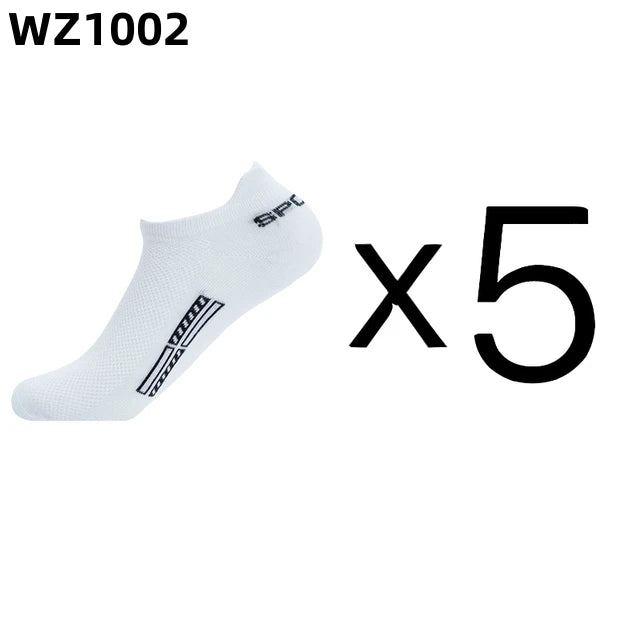 5 pares de calcetines tobilleros de alta calidad para hombre, calcetines deportivos de algodón transpirables, calcetines de malla informales atléticos de verano de corte fino corto Sokken talla 38-45