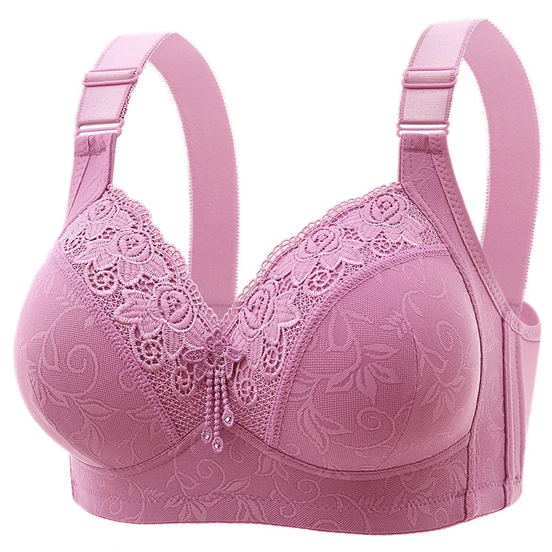 Sujetadores de encaje para mujer, Bralette con perspectiva ultrafina, sujetador con escote en V profundo, lencería Sexy, Tops de talla grande, ropa interior para mamá, sujetador activo
