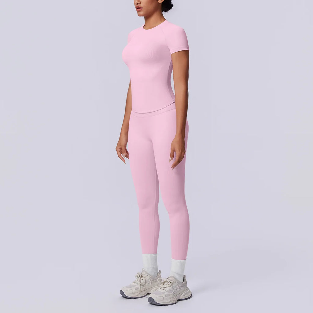 Conjunto Deportivo de Yoga para Mujer, Conjunto de Dos Piezas, Pantalones y Top, Traje Deportivo para Gimnasio, Yoga y Entrenamiento
