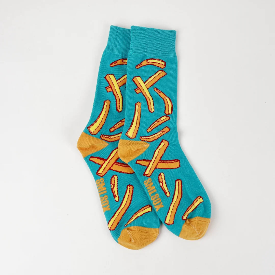 1 par Unisex divertido estilo AB tomate Ketchup French Fry impreso calcetines a media pantorrilla traje en todas las estaciones