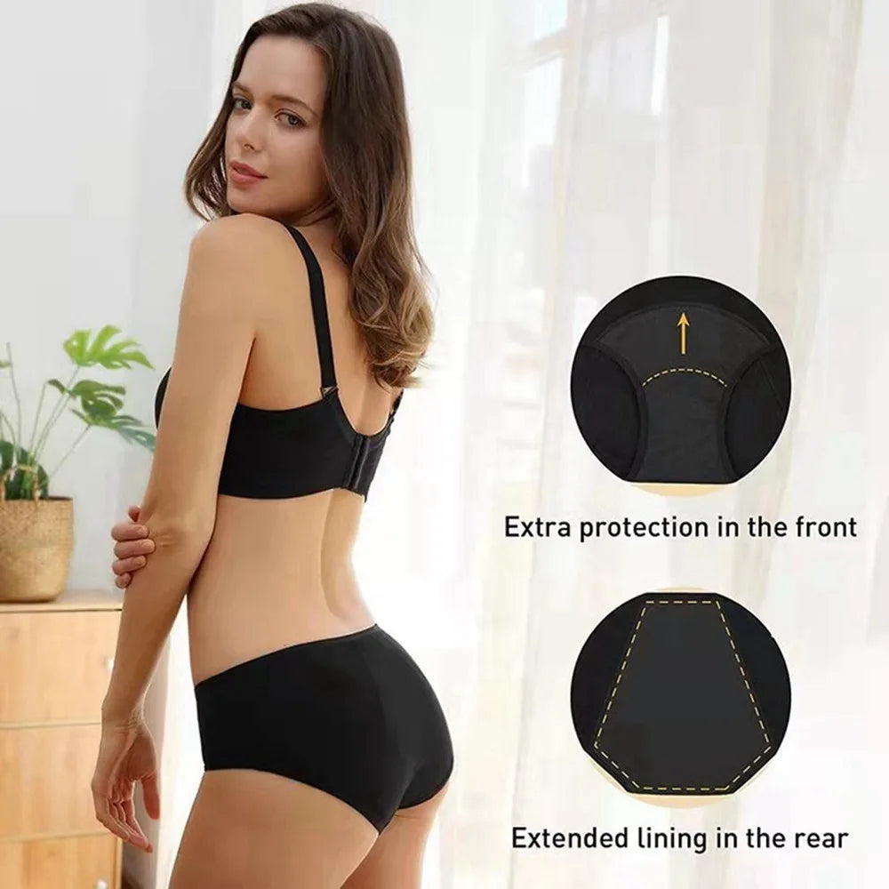 Bragas menstruales muy abundantes para mujer, calzoncillos de algodón transpirables, ropa interior fisiológica de cintura baja para mujer