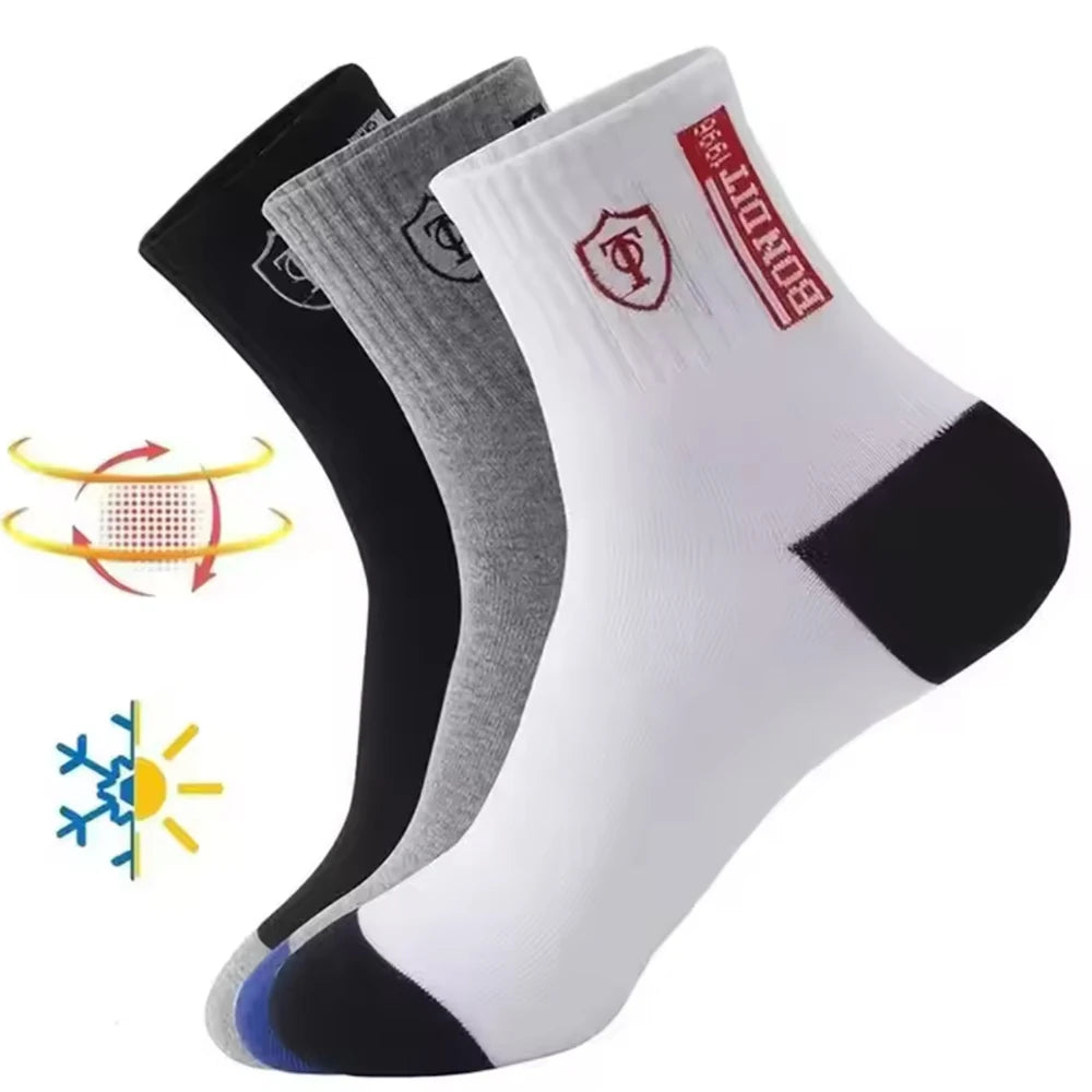 15/30 Pares de Calcetines Deportivos Transpirables de Algodón para Hombre, Calcetines de Fibra de Bambú Absorbentes de Sudor y Desodorantes, Calcetines de Negocios