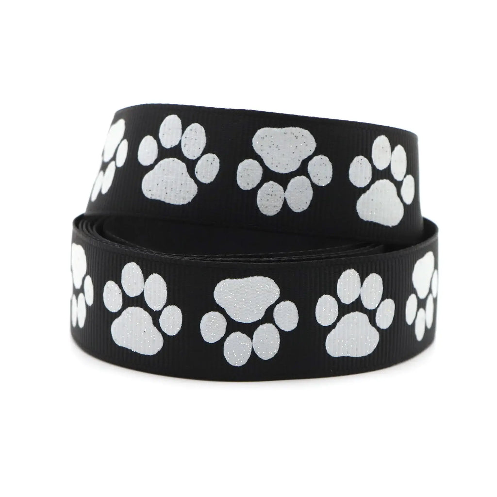 Cinta de grogrén con estampado de perro para envolver regalos, lazo de pelo DIY, Material de costura artística para mascotas, 5 yardas, 5Yc10009