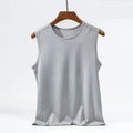 Camisetas sin mangas de malla de seda helada para hombre, camiseta sin mangas transparente para culturismo, chaleco de Fitness, camisetas musculosas de malla para hombre, 1 ud.