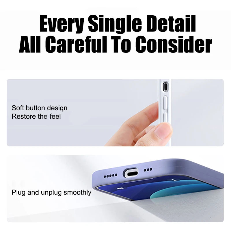 Funda de teléfono de silicona líquida de lujo para APPLE iPhone 11 13 12 14 15 16 Pro Max fundas para iPhone 15 Plus funda protectora a prueba de golpes