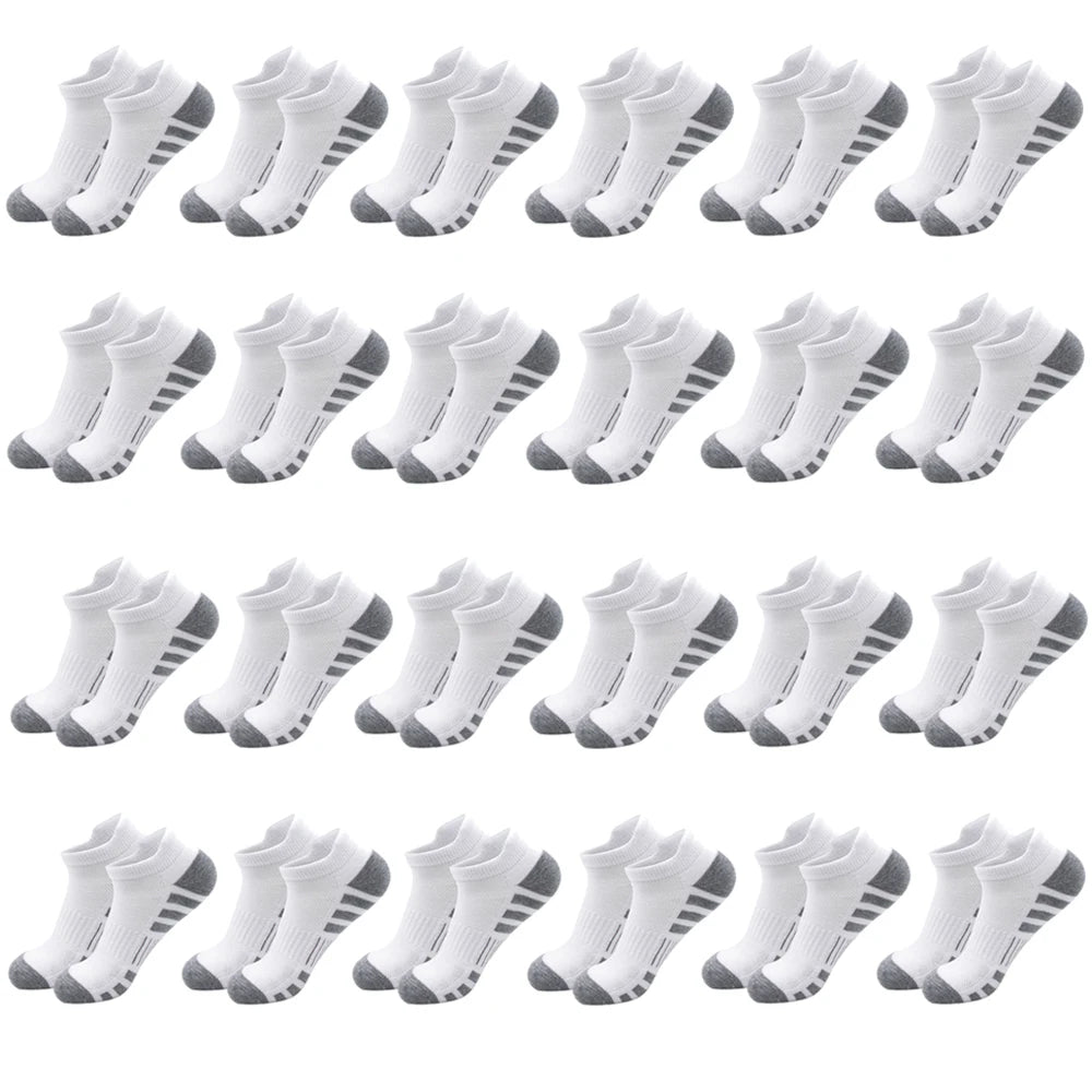6/24 pares de calcetines deportivos tobilleros para correr, calcetines deportivos acolchados y transpirables de corte bajo para hombres y mujeres
