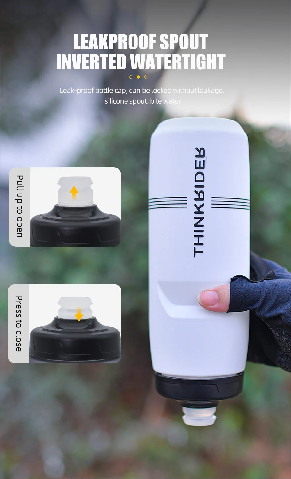 ThinkRider-botella de agua para bicicleta de montaña y carretera, botella de plástico portátil de gran capacidad para deportes al aire libre, 620ml/750ml