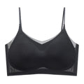 Sujetador superior de seda de hielo transpirable ultrafino para mujer, chaleco Halter con espalda sin costuras, sujetador envolvente, pecho pequeño juntos
