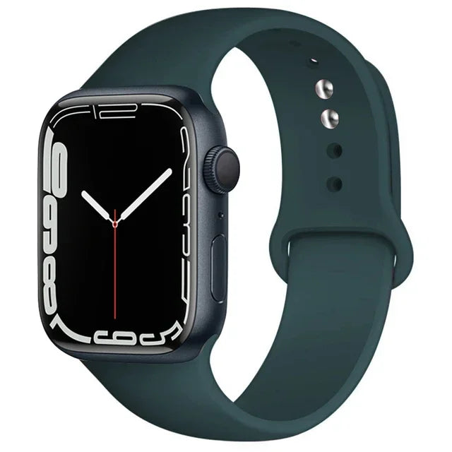 Correa de silicona para Apple Watch, 46mm, 44mm, 45mm, 40mm, 41mm, 42-38mm, 49mm, pulsera deportiva iwatch series 11 10 9 8 7 6 5 SE Ultra3