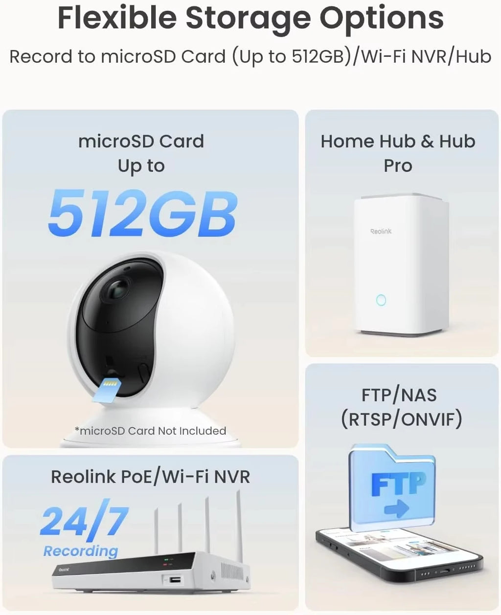 Cámara IP WiFi REOLINK E1 Pro 3K 5MP PT con Seguimiento Automático, Monitor para Bebés, Detección de Personas/Mascotas/Llanto, Audio Bidireccional, Cámara de Seguridad