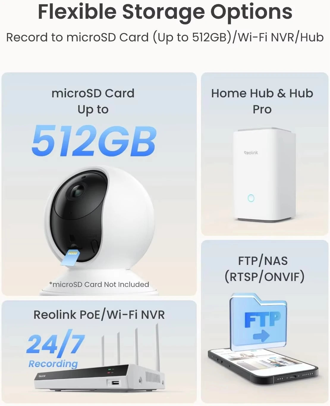 Cámara IP WiFi REOLINK E1 Pro 3K 5MP PT con Seguimiento Automático, Monitor para Bebés, Detección de Personas/Mascotas/Llanto, Audio Bidireccional, Cámara de Seguridad