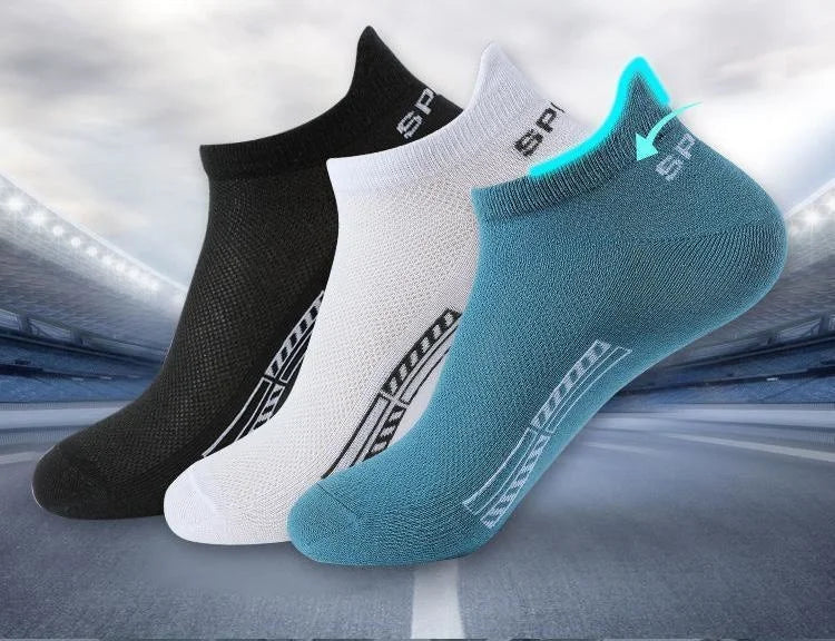 5 pares de calcetines tobilleros de alta calidad para hombre, calcetines deportivos de algodón transpirables, calcetines de malla informales atléticos de verano de corte fino corto Sokken talla 38-45