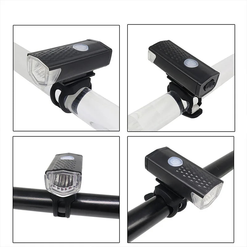Juego de luces delanteras para bicicleta con luz trasera, recargable por USB, fácil de instalar, 3 modos, accesorios para bicicleta de carretera MTB