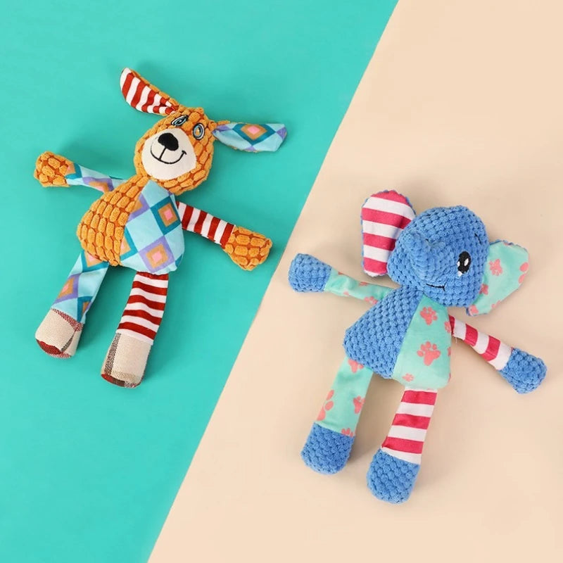 Juguete de peluche para mascotas, animales bonitos, resistente a mordeduras, interactivo, chirriante, juguete para masticar para perros, limpieza de dientes, juguete para masticar, suministros para mascotas