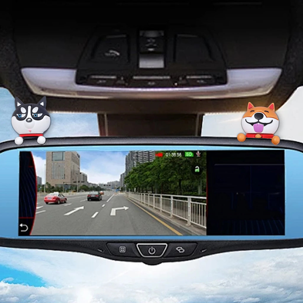 Adorno de coche de silicona, perro tumbado para tableta, decoración de matrícula, bonitos dibujos, accesorios interiores multifuncionales para coche