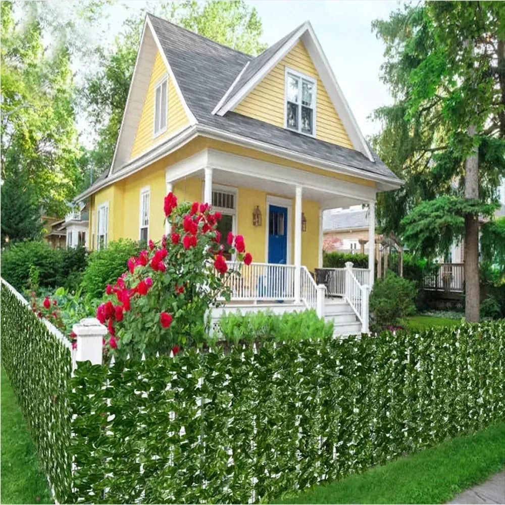 Paneles de valla de hojas verdes, seto de hiedra Artificial de 50x200cm, pantalla de valla de privacidad falsa para decoración del hogar, jardín al aire libre, balcón, 1x3m