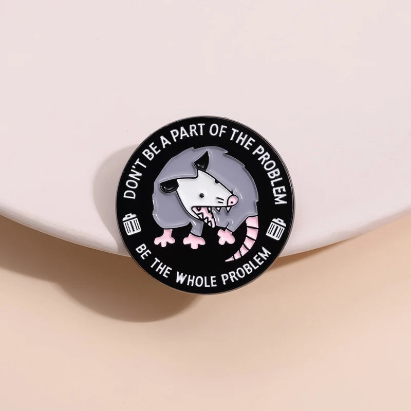 Alfileres esmaltados de Possum divertidos y bonitos, broches con citas de problemas enteros, joyería, insignia de solapa de Animal de dibujos animados para regalo