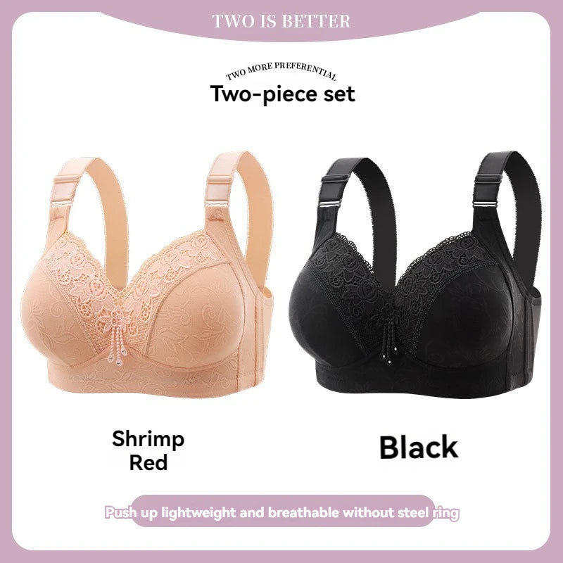 Sujetadores de encaje para mujer, Bralette con perspectiva ultrafina, sujetador con escote en V profundo, lencería Sexy, Tops de talla grande, ropa interior para mamá, sujetador activo