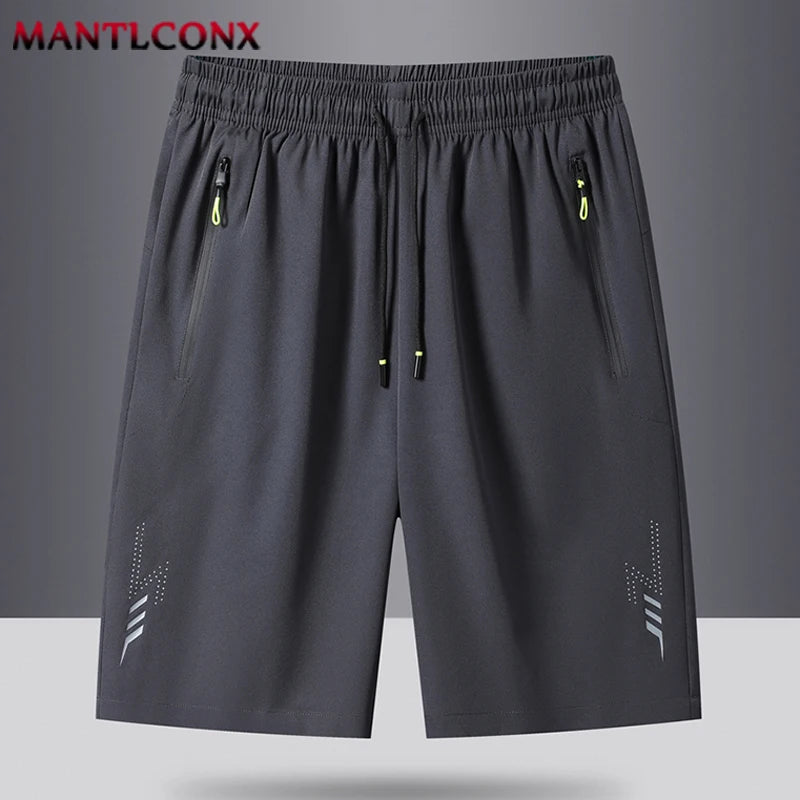 Pantalones Cortos Deportivos de Verano para Hombre, Ropa Deportiva Fresca, Pantalones Cortos Deportivos Casuales, Pantalones Cortos para Gimnasio, Entrenamiento, Correr, Color Negro y Gris