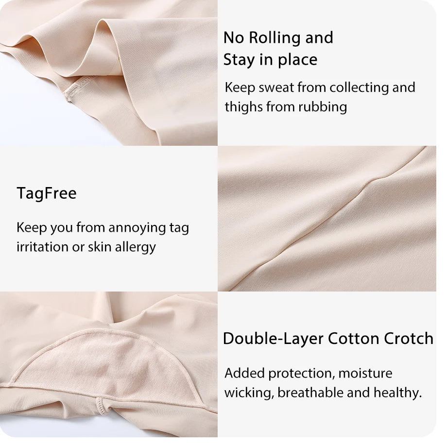 Pantalones cortos de cintura alta sin costuras para mujer, ropa interior deportiva, Bóxer, Control de barriga, elevación de cadera, seda de hielo, seguridad