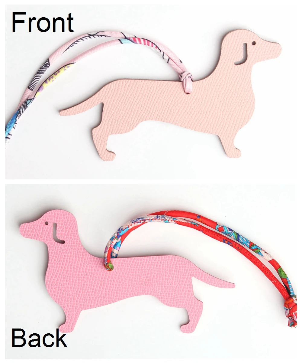 Llavero con doble cara de piel auténtica de grano completo de cocodrilo, gato de la suerte, cachorro, perro, caballo, mochila, colgante, Animal, bolso de mujer