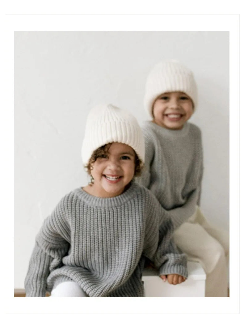Suéteres de bebé Otoño Invierno niños niñas de manga larga suéter de punto de Color puro bebé niños niñas suéter suéteres ropa
