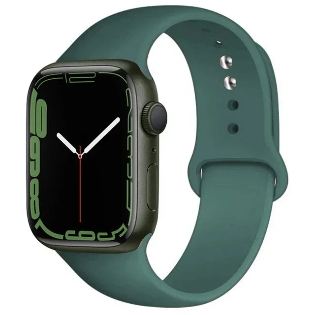 Correa de silicona para Apple Watch, 46mm, 44mm, 45mm, 40mm, 41mm, 42-38mm, 49mm, pulsera deportiva iwatch series 11 10 9 8 7 6 5 SE Ultra3