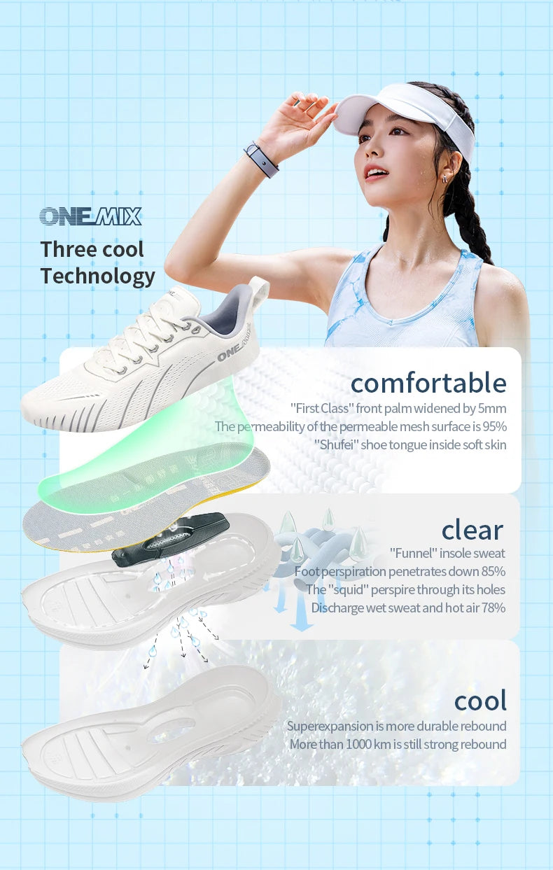 ONEMIX-zapatillas de deporte transpirables para mujer, zapatos deportivos de amortiguación a la moda, color negro, 2024